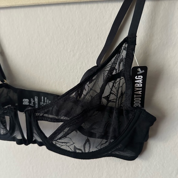 Bootaybag Lace Cutout Bralette - Black Size Large NWT - Picture 4 of 9